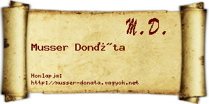 Musser Donáta névjegykártya